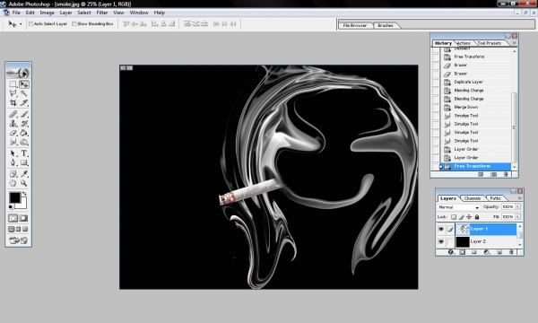 Creation of evil smoke ...smoking: Step 6